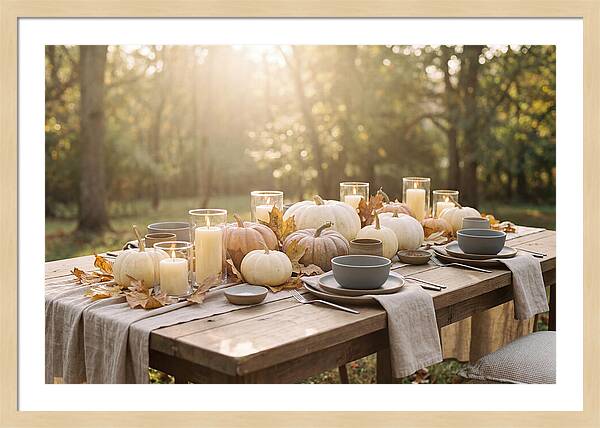 Autumn Gathering With Pumpkins