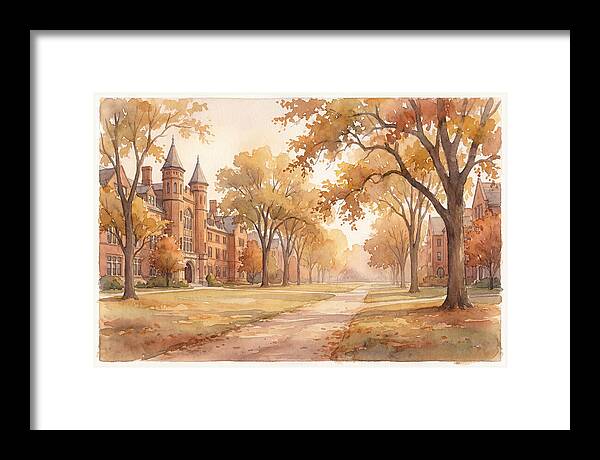 Autumn Golden Hour On Tree Lined Avenue