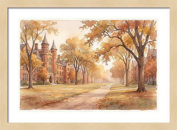 Autumn Golden Hour On Tree Lined Avenue