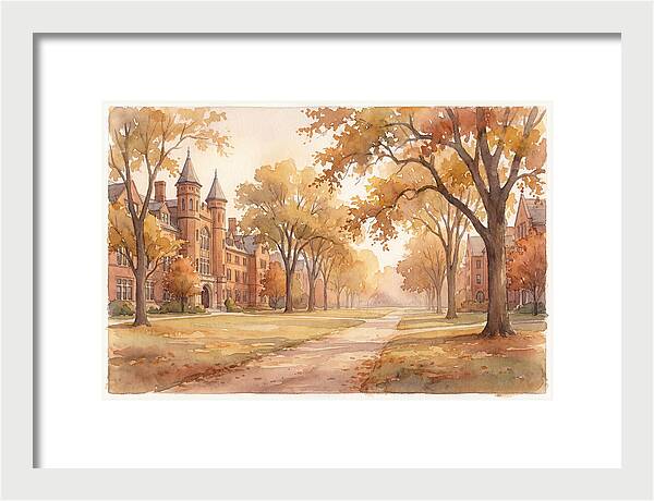 Autumn Golden Hour On Tree Lined Avenue