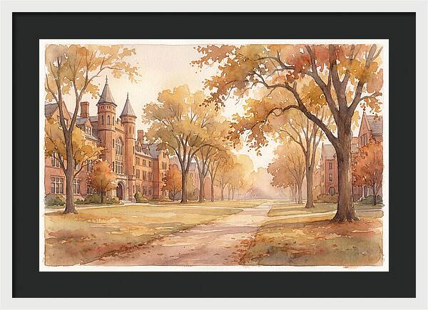 Autumn Golden Hour On Tree Lined Avenue