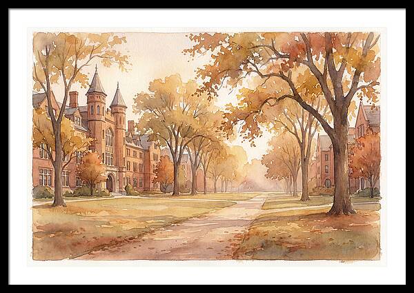 Autumn Golden Hour On Tree Lined Avenue