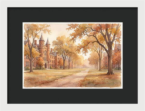 Autumn Golden Hour On Tree Lined Avenue
