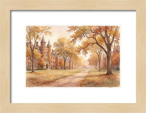 Autumn Golden Hour On Tree Lined Avenue