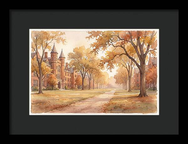 Autumn Golden Hour On Tree Lined Avenue