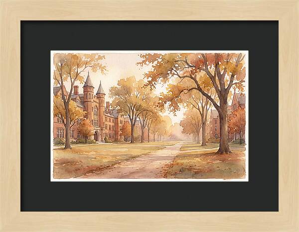 Autumn Golden Hour On Tree Lined Avenue