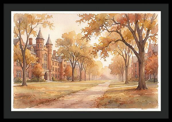 Autumn Golden Hour On Tree Lined Avenue