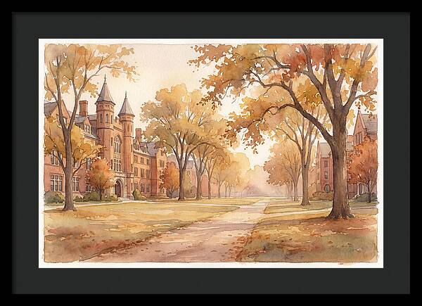 Autumn Golden Hour On Tree Lined Avenue