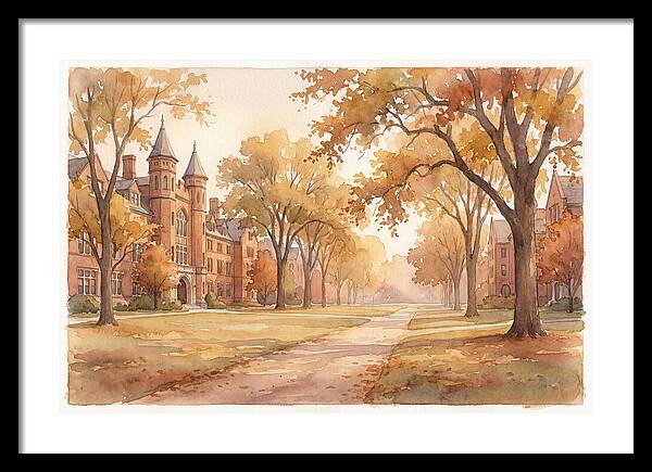 Autumn Golden Hour On Tree Lined Avenue