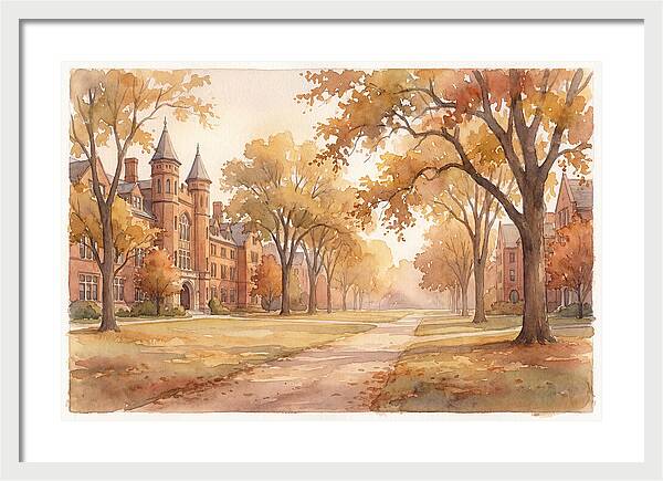 Autumn Golden Hour On Tree Lined Avenue