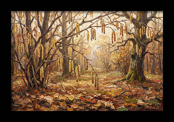 Autumn Hazel Nut Catkins