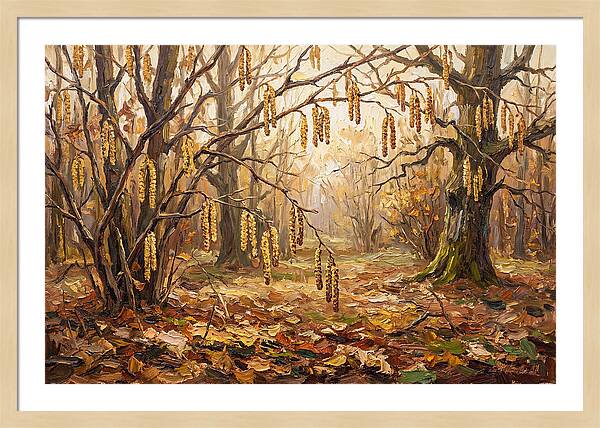 Autumn Hazel Nut Catkins