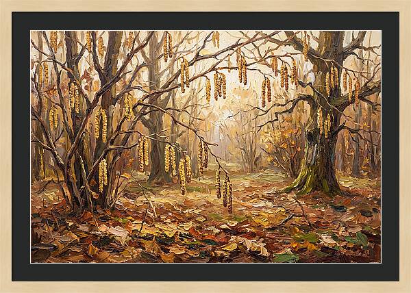 Autumn Hazel Nut Catkins