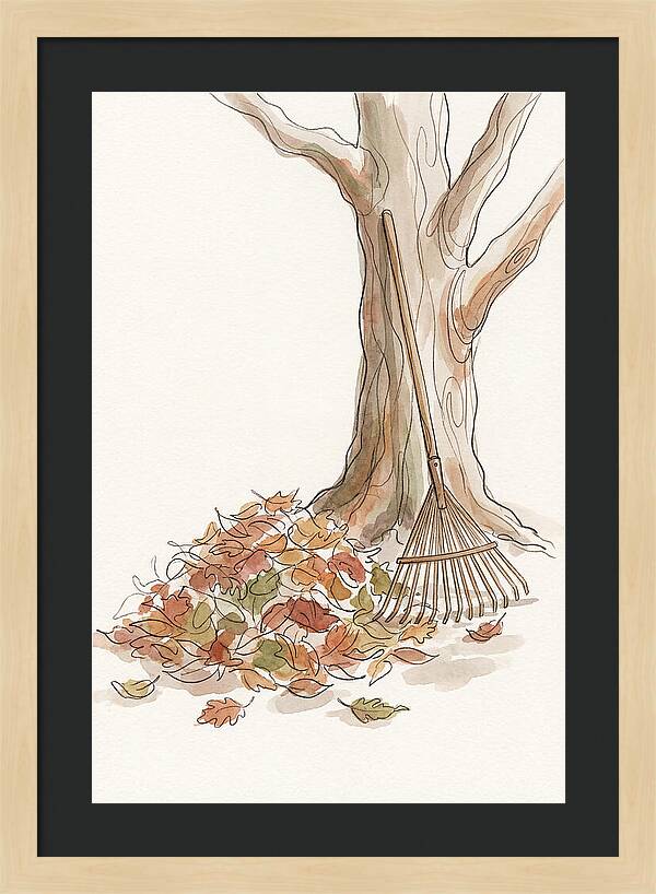 Autumn Leaves And Rake