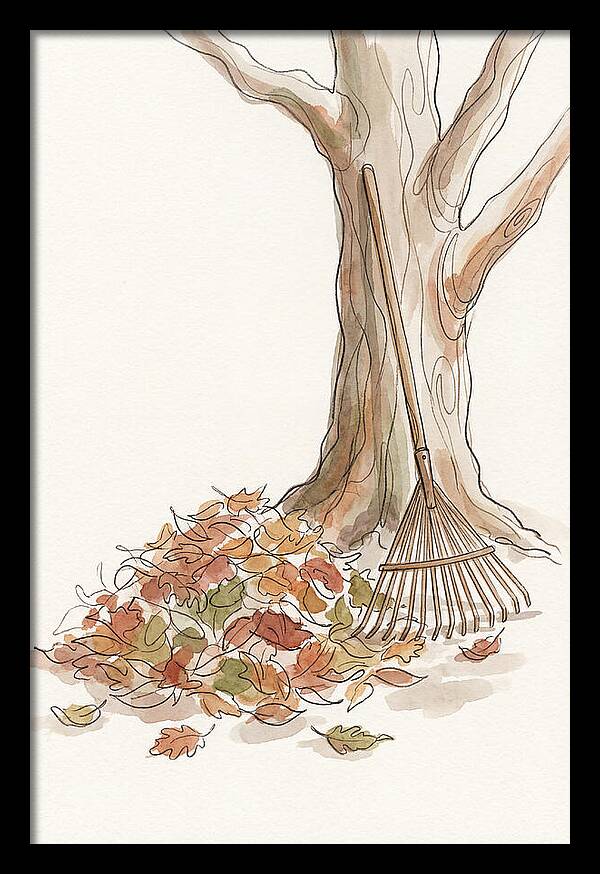 Autumn Leaves And Rake
