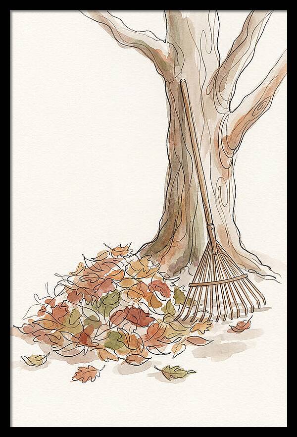 Autumn Leaves And Rake