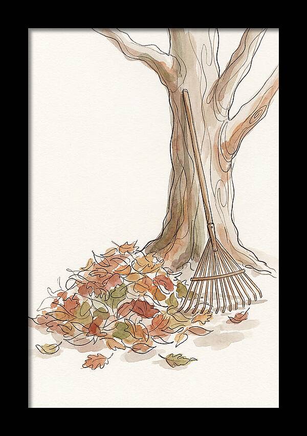 Autumn Leaves And Rake