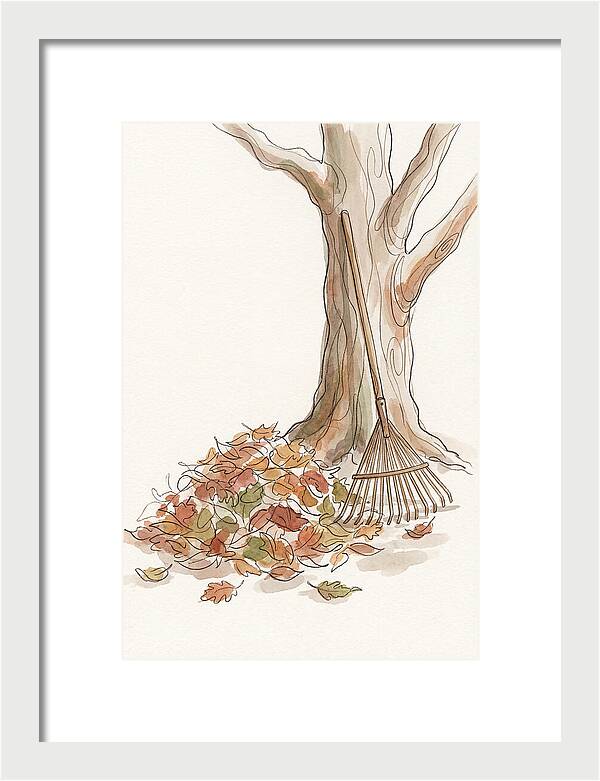 Autumn Leaves And Rake