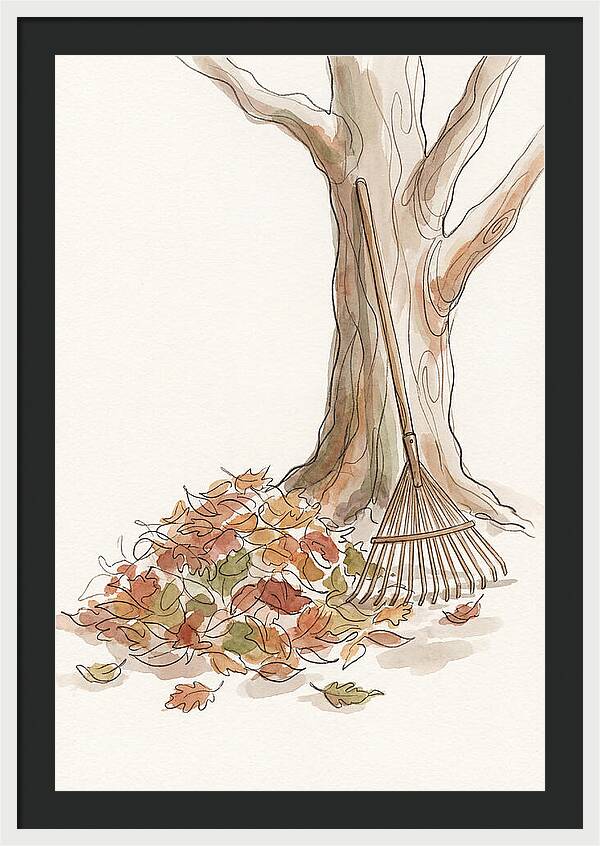 Autumn Leaves And Rake