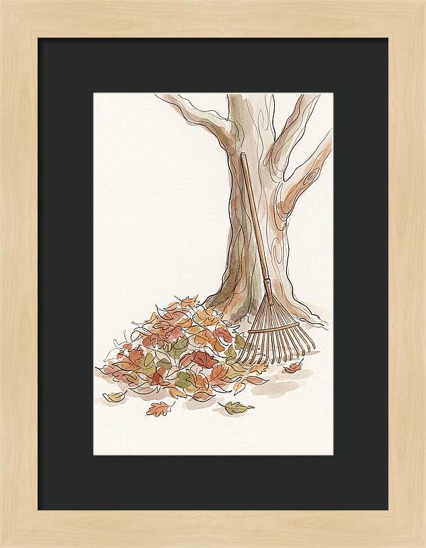 Autumn Leaves And Rake