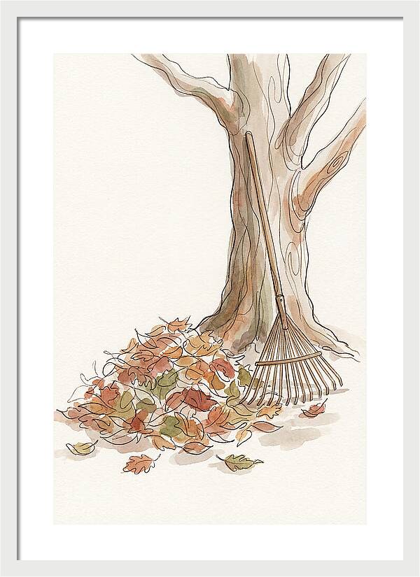 Autumn Leaves And Rake