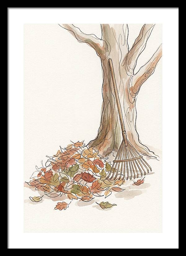 Autumn Leaves And Rake