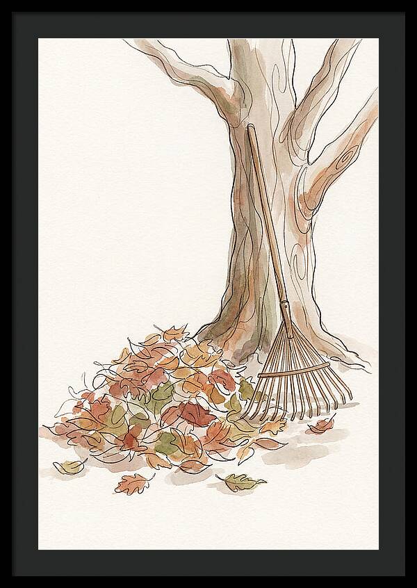 Autumn Leaves And Rake