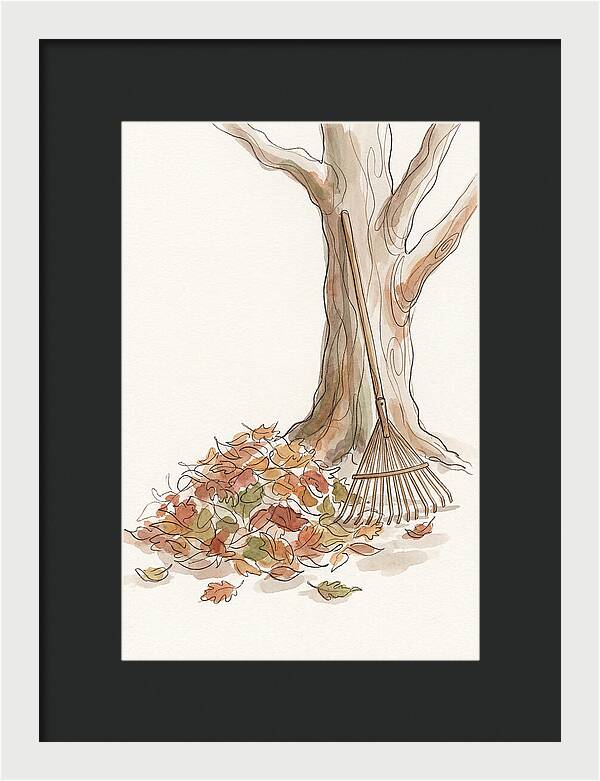 Autumn Leaves And Rake