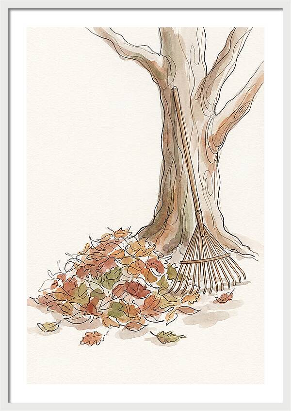 Autumn Leaves And Rake