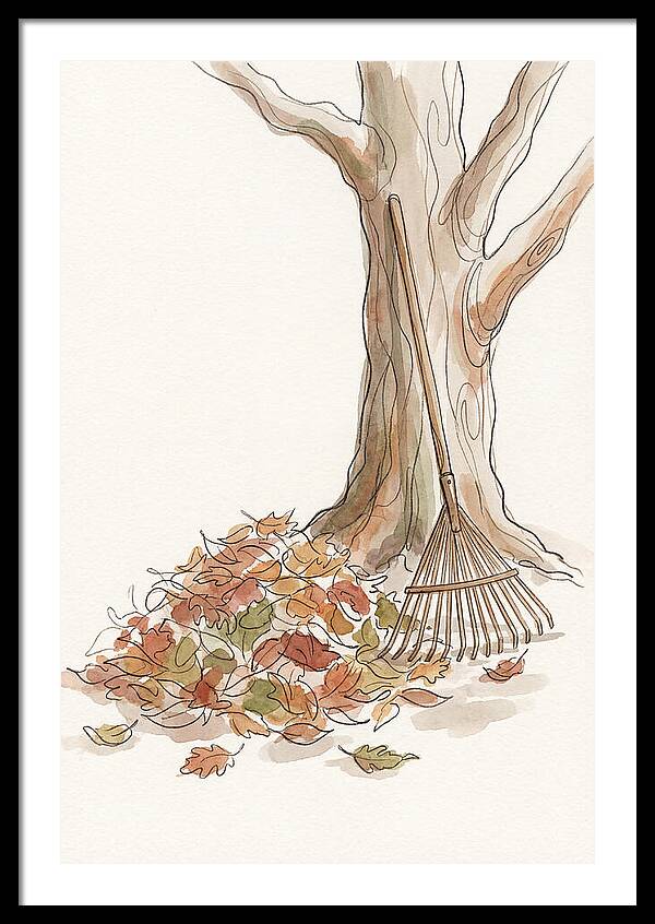 Autumn Leaves And Rake