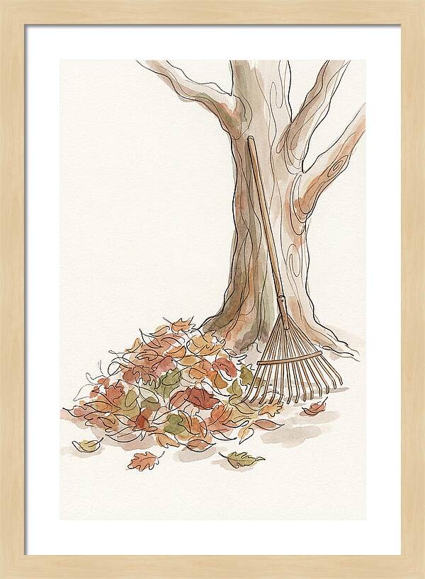 Autumn Leaves And Rake