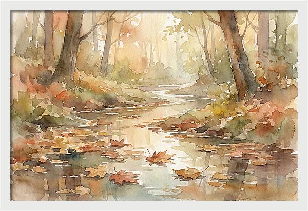 Autumn Leaves Floating Downstream