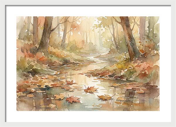 Autumn Leaves Floating Downstream