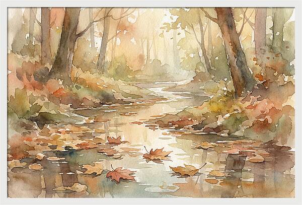 Autumn Leaves Floating Downstream