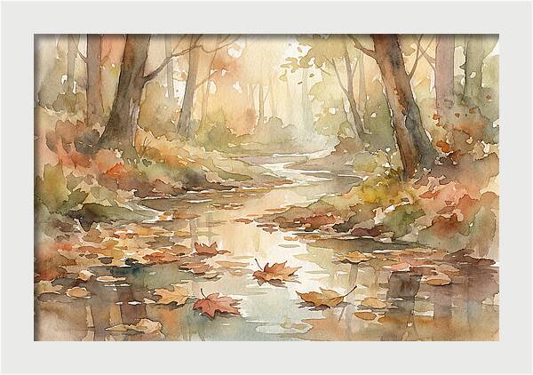 Autumn Leaves Floating Downstream