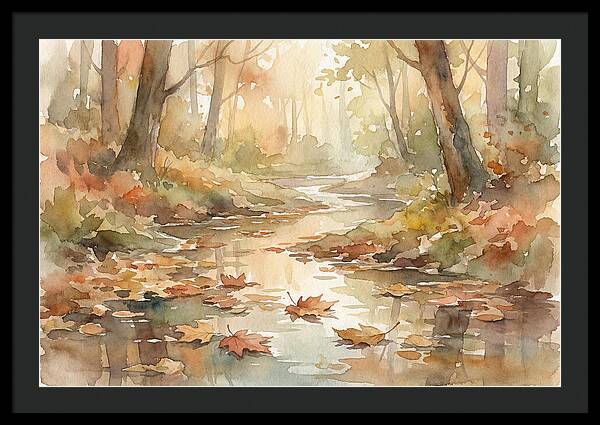 Autumn Leaves Floating Downstream