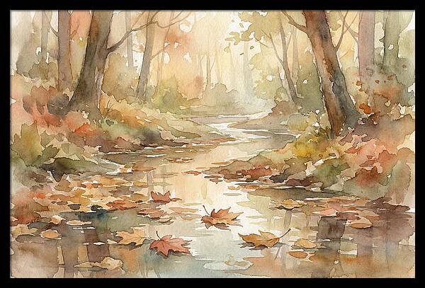 Autumn Leaves Floating Downstream