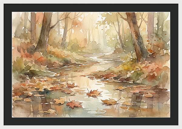 Autumn Leaves Floating Downstream