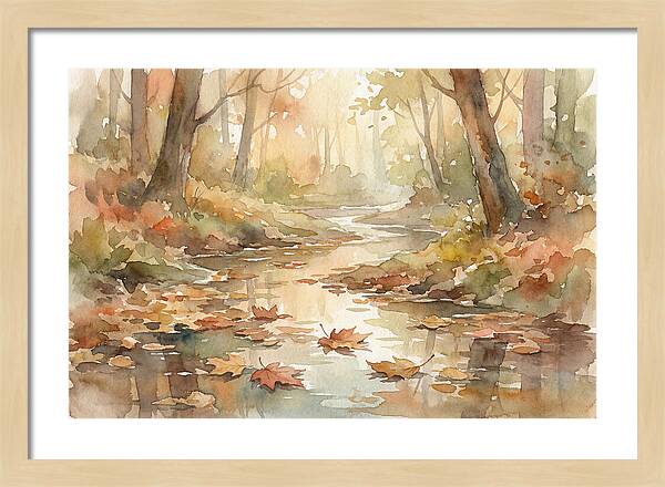 Autumn Leaves Floating Downstream