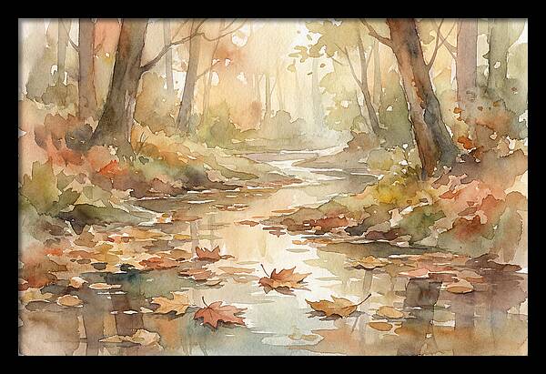 Autumn Leaves Floating Downstream