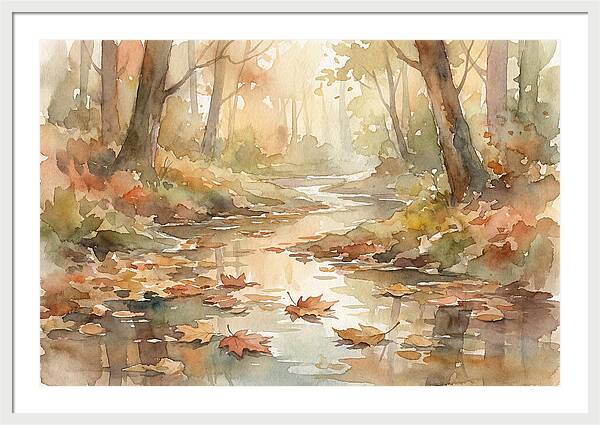 Autumn Leaves Floating Downstream