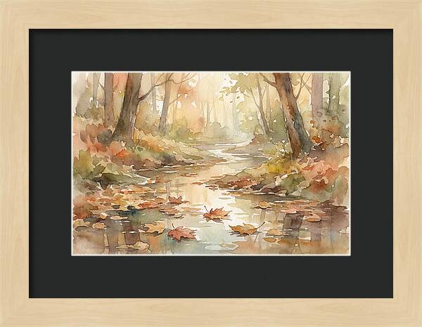 Autumn Leaves Floating Downstream