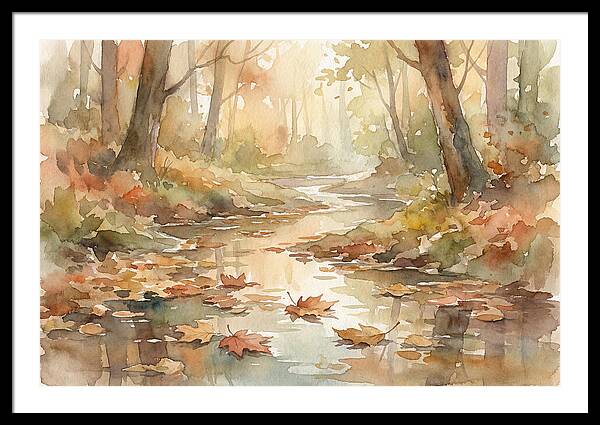 Autumn Leaves Floating Downstream