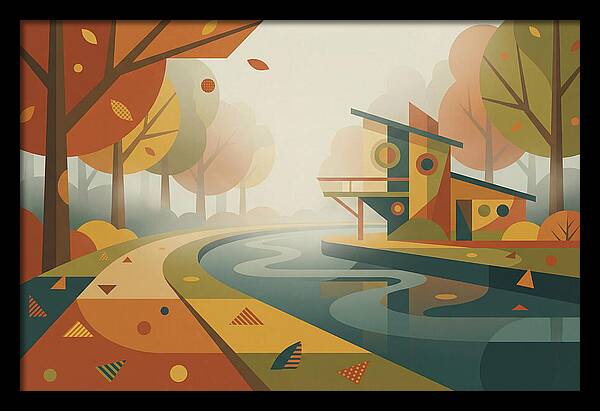 Autumn Mist Over Canal