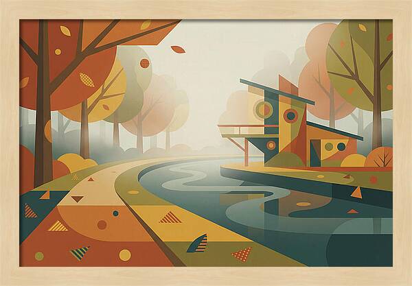 Autumn Mist Over Canal