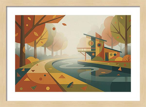 Autumn Mist Over Canal
