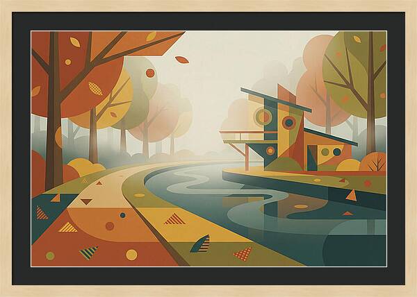 Autumn Mist Over Canal