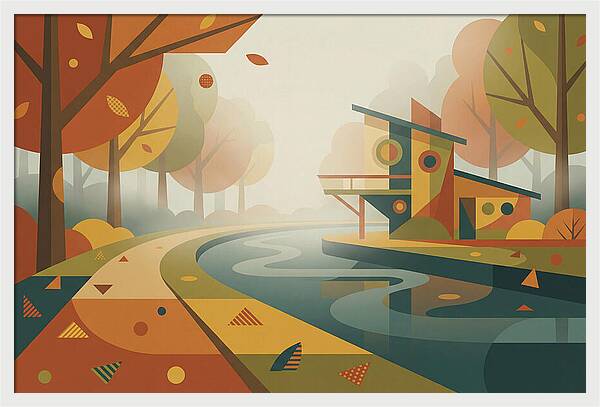 Autumn Mist Over Canal