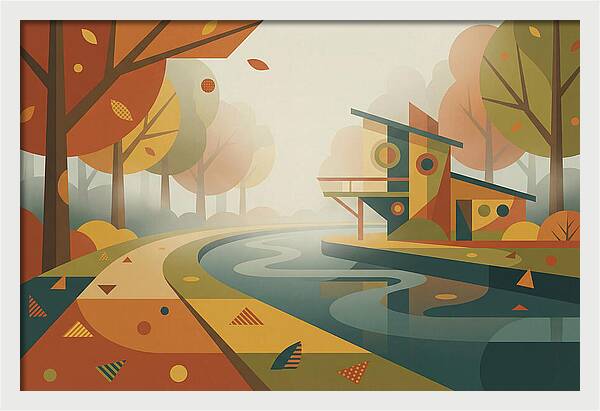 Autumn Mist Over Canal