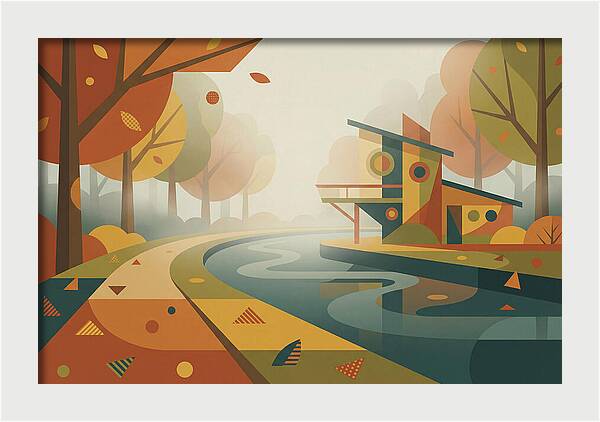 Autumn Mist Over Canal
